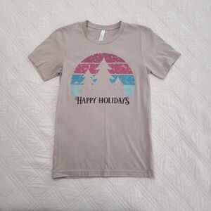 Light Brown "Happy Holidays" Tee